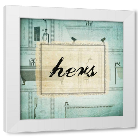 Bath Hers White Modern Wood Framed Art Print by Drotz, Dallas