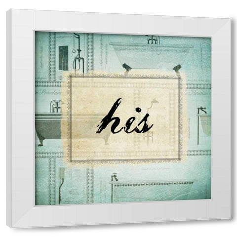 Bath His White Modern Wood Framed Art Print by Drotz, Dallas
