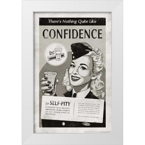 Confidence White Modern Wood Framed Art Print by K, Estera