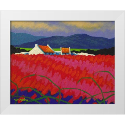 Red Meadow White Modern Wood Framed Art Print by Nolan, John