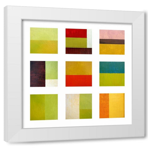 Color study collage White Modern Wood Framed Art Print by Calkins, Michelle