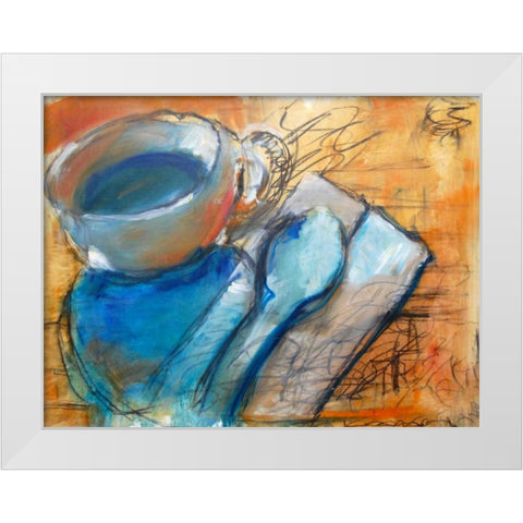 Morning Cup White Modern Wood Framed Art Print by Hoffman, Kate