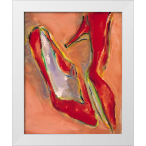 Red Shoes White Modern Wood Framed Art Print by Hoffman, Kate