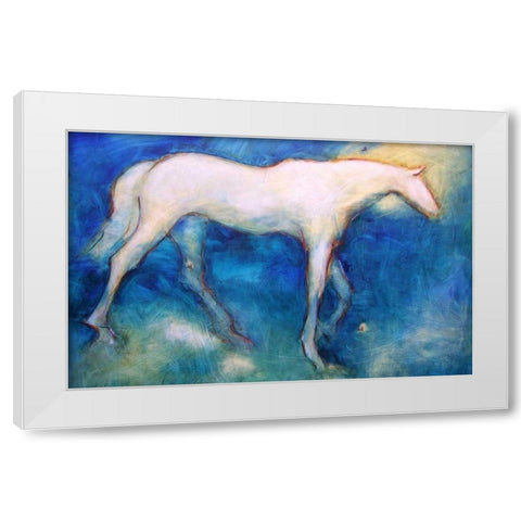 White Horse 3 White Modern Wood Framed Art Print by Hoffman, Kate