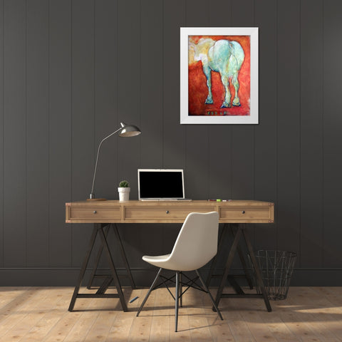 Horse Red White Modern Wood Framed Art Print by Hoffman, Kate