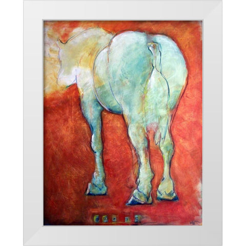 Horse Red White Modern Wood Framed Art Print by Hoffman, Kate
