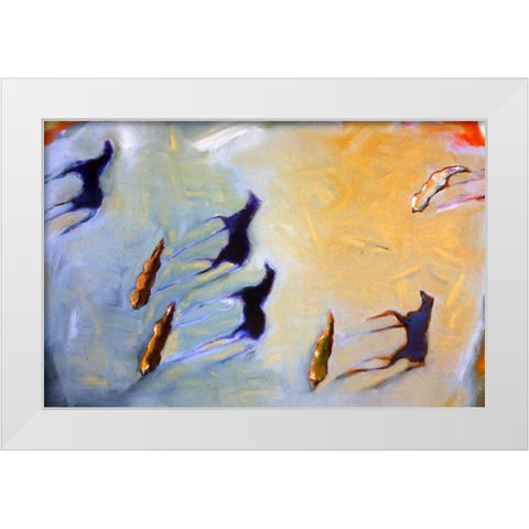 Long Shadows White Modern Wood Framed Art Print by Hoffman, Kate