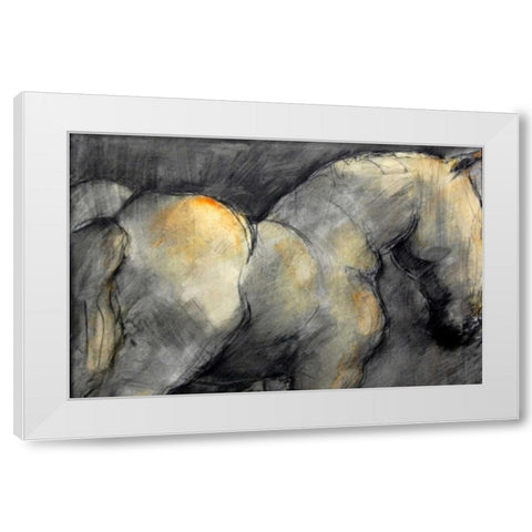 Dark Horse White Modern Wood Framed Art Print by Hoffman, Kate