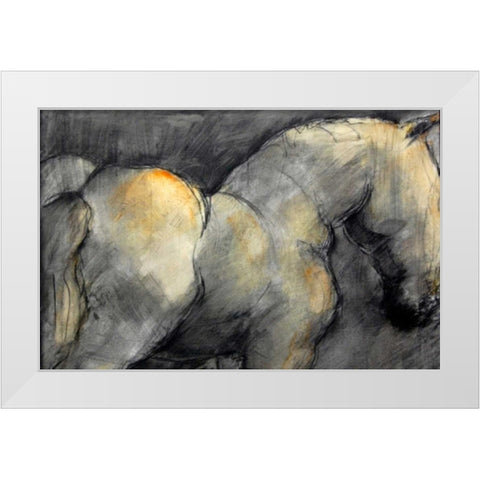 Dark Horse White Modern Wood Framed Art Print by Hoffman, Kate
