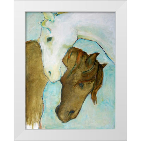 Amigos White Modern Wood Framed Art Print by Hoffman, Kate