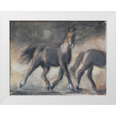 Sideways Look White Modern Wood Framed Art Print by Hoffman, Kate