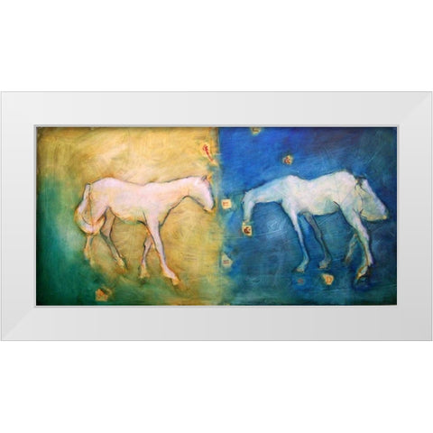 1 Plus 1 White Modern Wood Framed Art Print by Hoffman, Kate