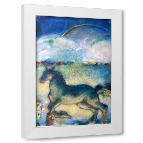 Horse in the Clouds White Modern Wood Framed Art Print by Hoffman, Kate