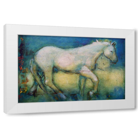 White Horse 1 White Modern Wood Framed Art Print by Hoffman, Kate