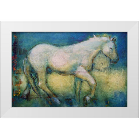 White Horse 1 White Modern Wood Framed Art Print by Hoffman, Kate