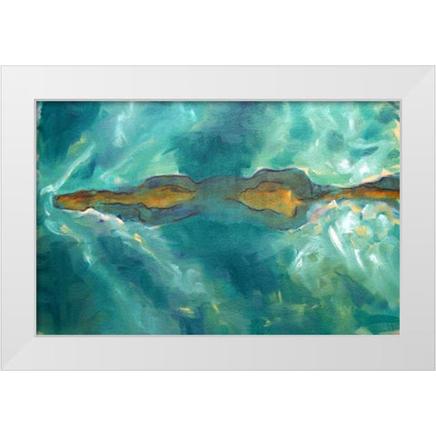 Horse Swimming White Modern Wood Framed Art Print by Hoffman, Kate