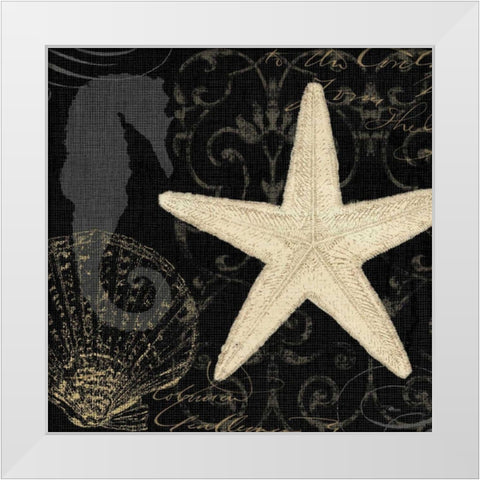 Coastal Moonlight I White Modern Wood Framed Art Print by Pela Studio