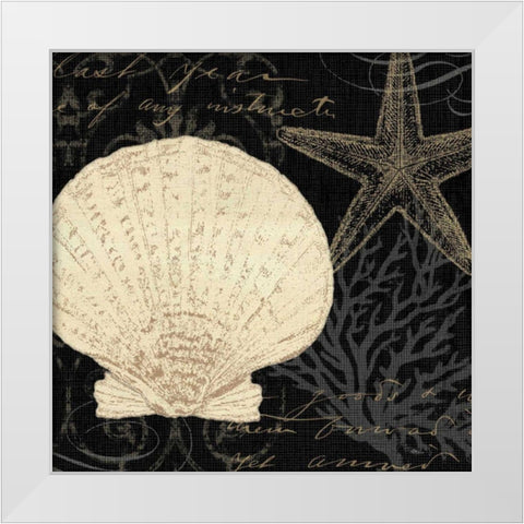 Coastal Moonlight II White Modern Wood Framed Art Print by Pela Studio