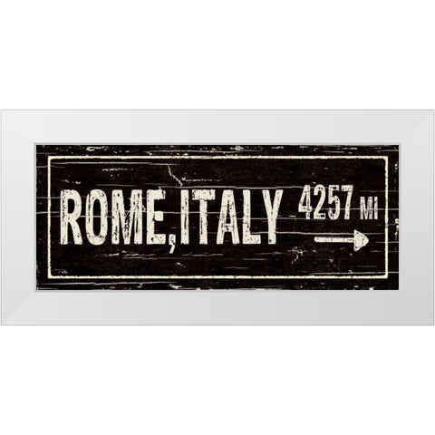 Destination Signs III White Modern Wood Framed Art Print by Pela Studio