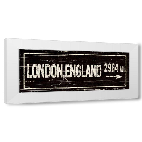 Destination Signs IV White Modern Wood Framed Art Print by Pela Studio