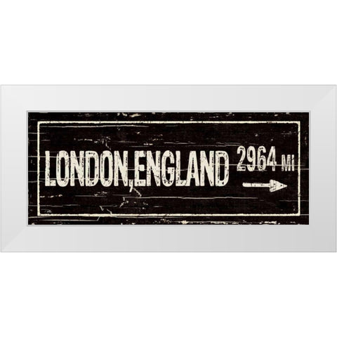 Destination Signs IV White Modern Wood Framed Art Print by Pela Studio