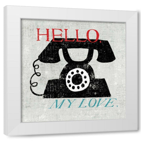 Vintage Desktop -  Phone White Modern Wood Framed Art Print by Mullan, Michael