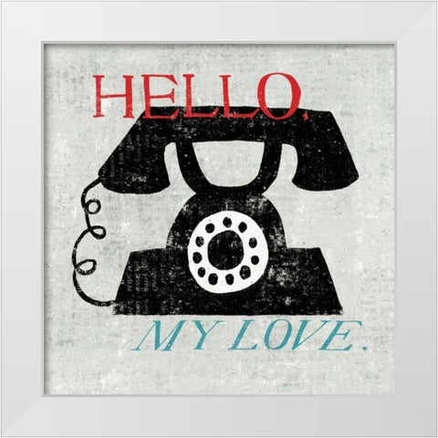 Vintage Desktop -  Phone White Modern Wood Framed Art Print by Mullan, Michael