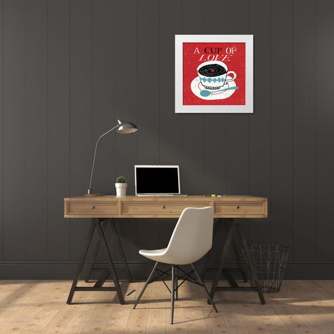 Vintage Desktop - Coffee White Modern Wood Framed Art Print by Mullan, Michael