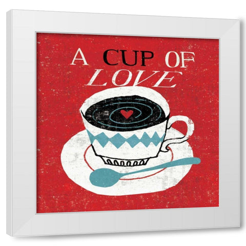 Vintage Desktop - Coffee White Modern Wood Framed Art Print by Mullan, Michael