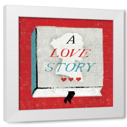 Vintage Desktop - Book White Modern Wood Framed Art Print by Mullan, Michael