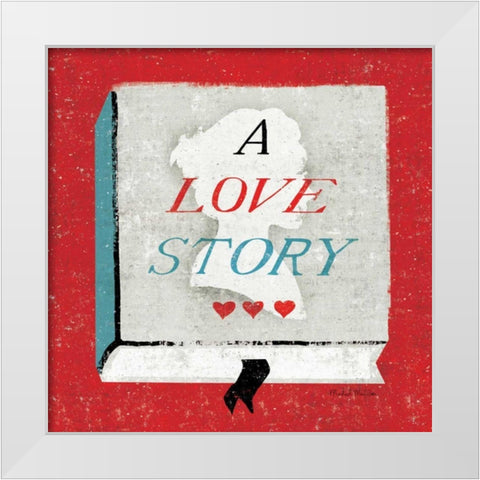 Vintage Desktop - Book White Modern Wood Framed Art Print by Mullan, Michael