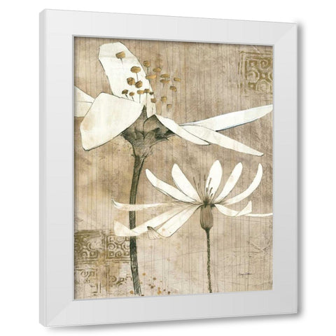 Pencil Floral II White Modern Wood Framed Art Print by Tillmon, Avery