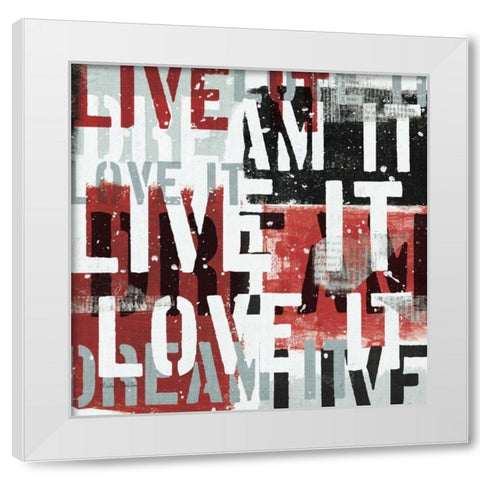 Live the Dream Black and White I White Modern Wood Framed Art Print by Mullan, Michael