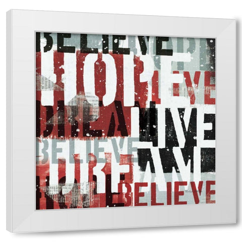 Live the Dream Black and White II White Modern Wood Framed Art Print by Mullan, Michael