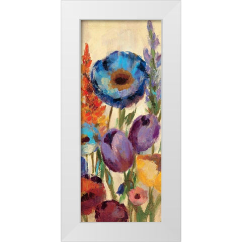 Garden Hues Panel II White Modern Wood Framed Art Print by Vassileva, Silvia
