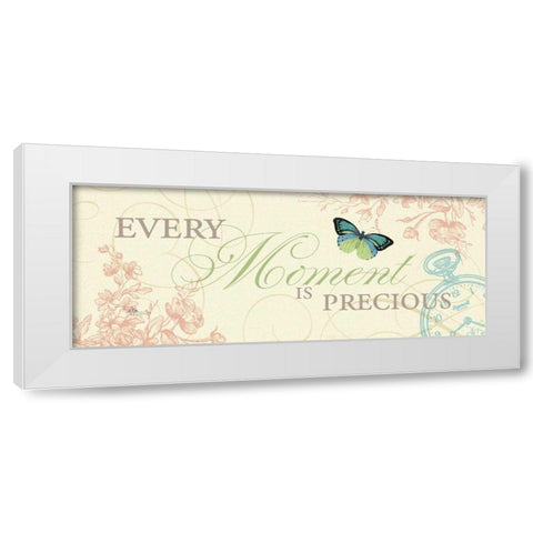 Time Flies I White Modern Wood Framed Art Print by Pela Studio