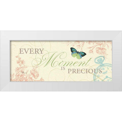 Time Flies I White Modern Wood Framed Art Print by Pela Studio