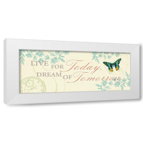 Time Flies III White Modern Wood Framed Art Print by Pela Studio