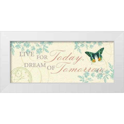 Time Flies III White Modern Wood Framed Art Print by Pela Studio