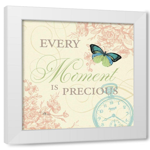 Time Flies I White Modern Wood Framed Art Print by Pela Studio