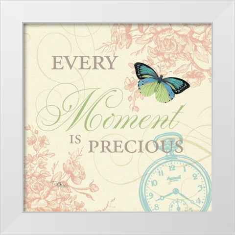 Time Flies I White Modern Wood Framed Art Print by Pela Studio