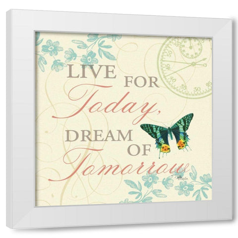 Time Flies III White Modern Wood Framed Art Print by Pela Studio