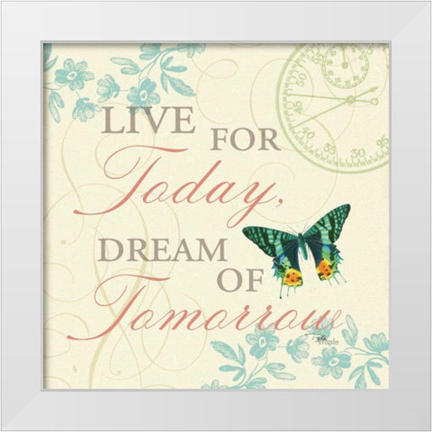 Time Flies III White Modern Wood Framed Art Print by Pela Studio