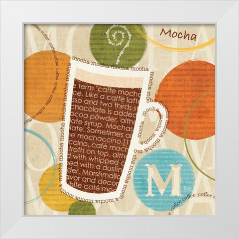 All About Coffee IV White Modern Wood Framed Art Print by Charron, Veronique