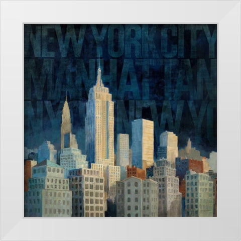 Midnight in Midtown Words White Modern Wood Framed Art Print by Tillmon, Avery