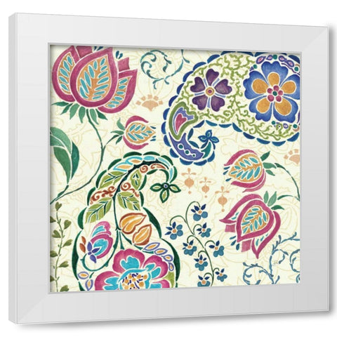 Peacock Fantasy IV White Modern Wood Framed Art Print by Brissonnet, Daphne