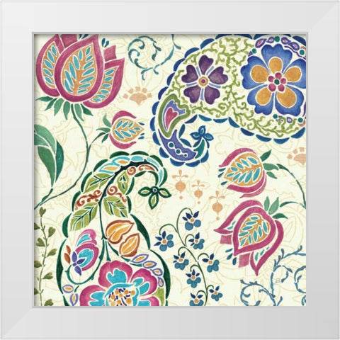 Peacock Fantasy IV White Modern Wood Framed Art Print by Brissonnet, Daphne