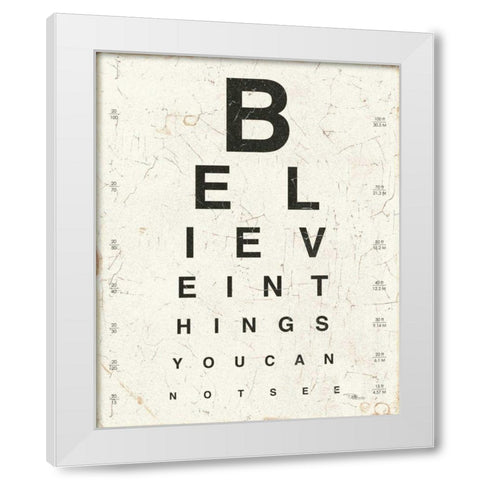 Eye Chart I White Modern Wood Framed Art Print by Pela Studio