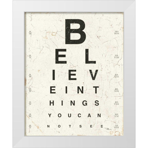 Eye Chart I White Modern Wood Framed Art Print by Pela Studio