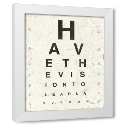 Eye Chart II White Modern Wood Framed Art Print by Pela Studio